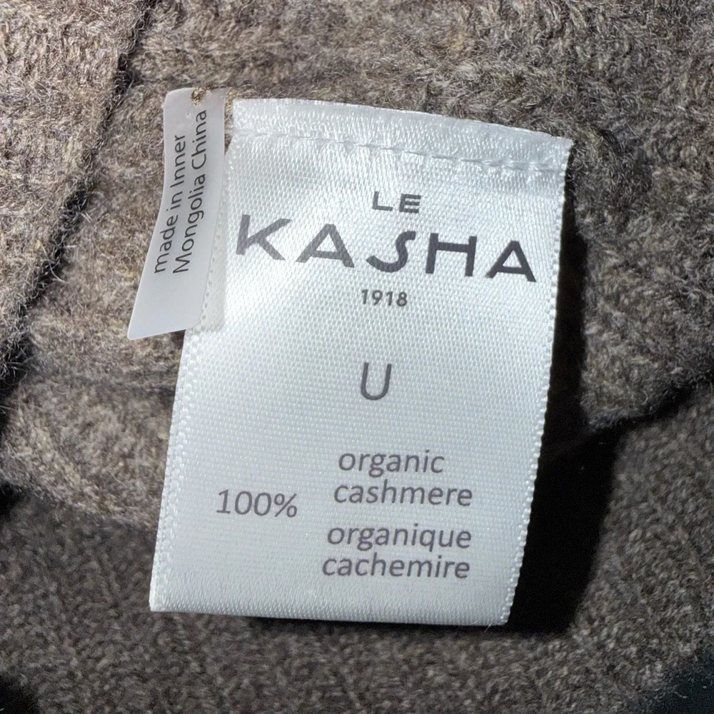 Le Kasha Monaco Ribbed Cardigan 100% Organic Cashmere Sweater Brown One Size New